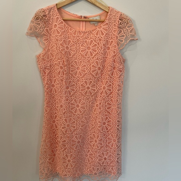 Peach flower dress size 8 - Picture 2 of 7